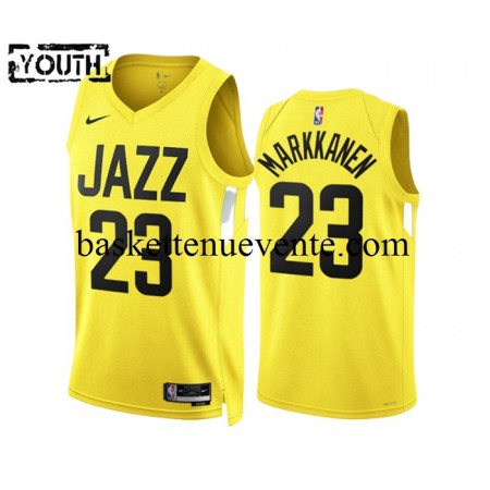 Maillot Basket Utah Jazz Lauri Markkanen 23 Nike 2022-23 Icon Edition Jaune Swingman - Enfant